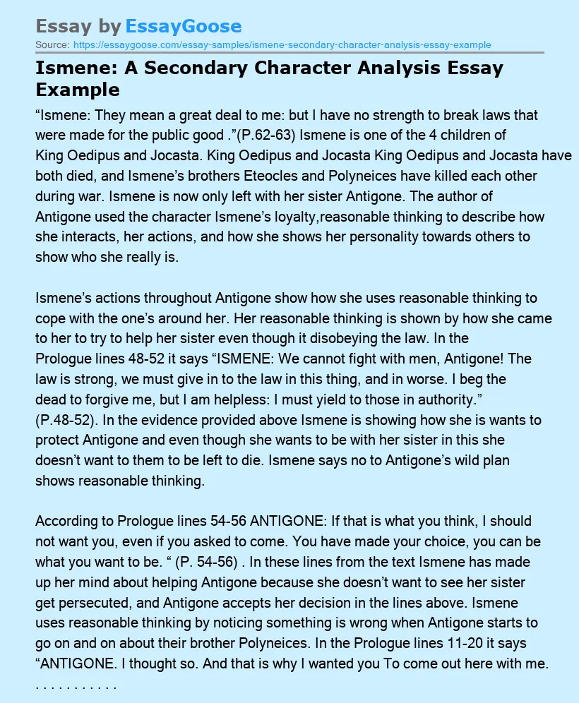 character essay